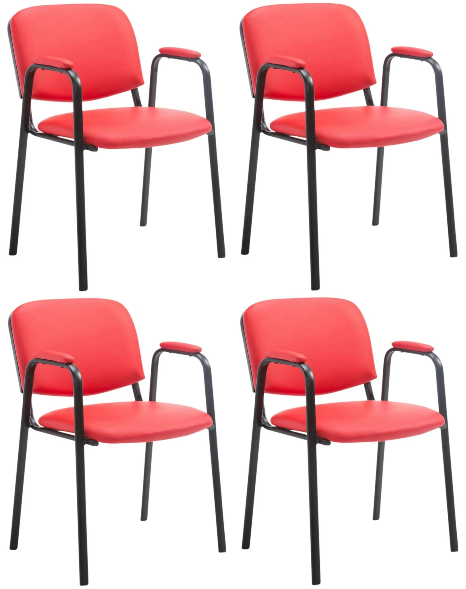 4er Set Besucherstühle Ken PRO Kunstleder Creme 2 4er Set Besucherstühle Ken PRO Kunstleder Creme – Bild 2