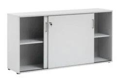 Möbelpartner Schiebetürenschrank Hippo | Small | HxBxT 84x160x40 Cm |Lichtgrau Von PROREGAL -Büromöbel Förderung 0284507d 5af9 4722 b34c e87ec643b770