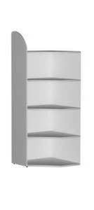 Büroregal, Eckregal, Fachl. 60kg, 5xStahlboden, Einseitig, Korpus RAL7035