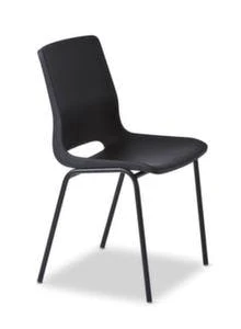Kunststoffschalenstuhl, 4-Fuß Schwarz, Sitz PP Charcoal