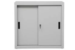 PROREGAL Schiebetürenschrank Ant | 2 Ordernhöhen | HxBxT 75x160x45 Cm | Grau -Büromöbel Förderung 1511021b c385 49a7 838a b9bd79b24192