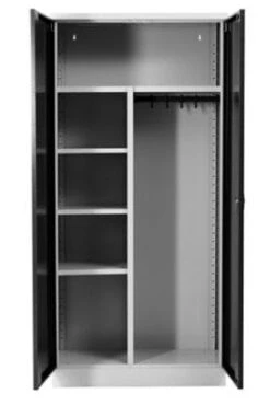 PROREGAL Garderobenspind Seal | HxBxT 195x92x42 Cm | Grau-Anthrazit -Büromöbel Förderung 175fc2b2 a939 461a 9ad3 ee6e4e6bd7a1