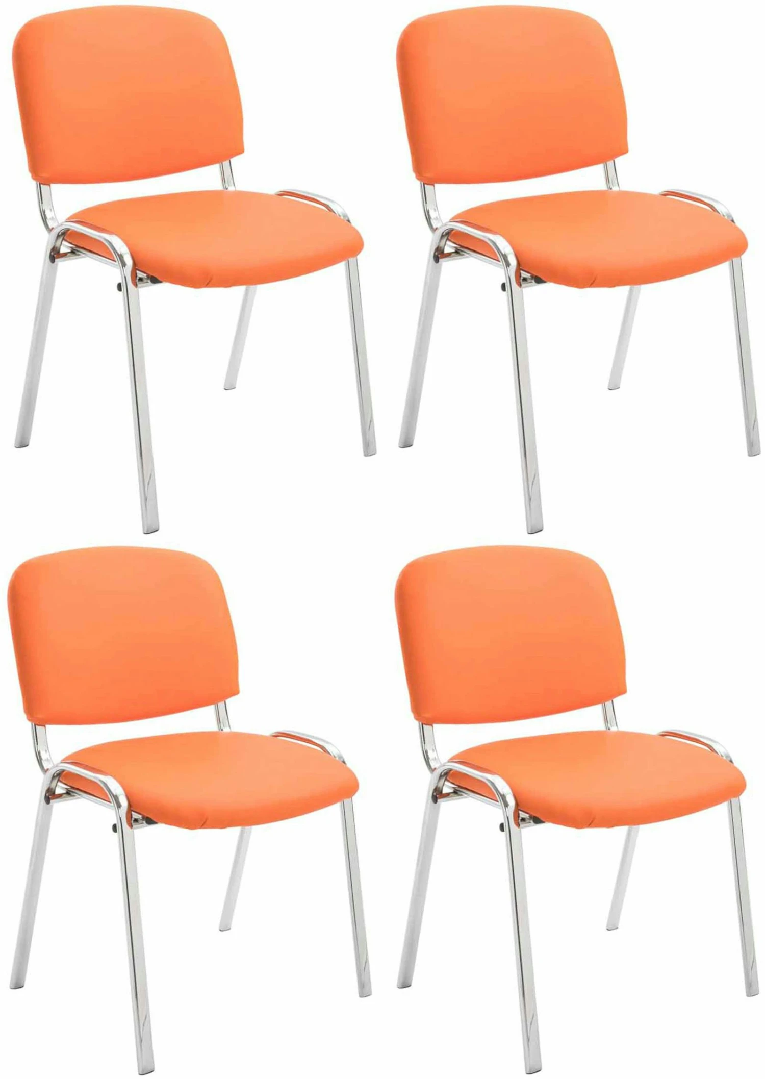 4er Set Stühle Ken C Stoff Orange 2 4er Set Stühle Ken C Stoff Orange – Bild 2