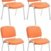 4er Set Stühle Ken C Kunstleder Orange