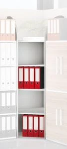 Büroregal, Eckregal, Fachl. 60kg, 6xStahlboden, Einseitig, Korpus Weiß, Ebenen Weiß 5 Büroregal, Eckregal, Fachl. 60kg, 6xStahlboden, Einseitig, Korpus Weiß, Ebenen Weiß – Bild 5