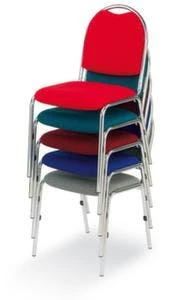 Besucherstuhl, 4-Fuß Beschichtet, Sitz Schwarz, Rücken Schwarz