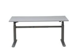 PROREGAL Elektrisch Höhenverstellbarer Schreibtisch Elk | HxBxT 63-128x140x80 Cm | Silber-Grau