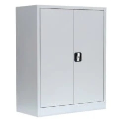 Aktenschrank Flügeltürenschrank 2 Fachböden Metallschrank Abschließbar 1000 X 800 X 380 Mm Lichtgrau X-530310
