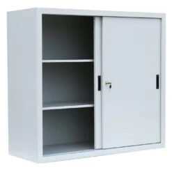 Schiebetürenschrank Aktenschrank Sideboard Aus Stahl Grau 109x120x45cm 550140