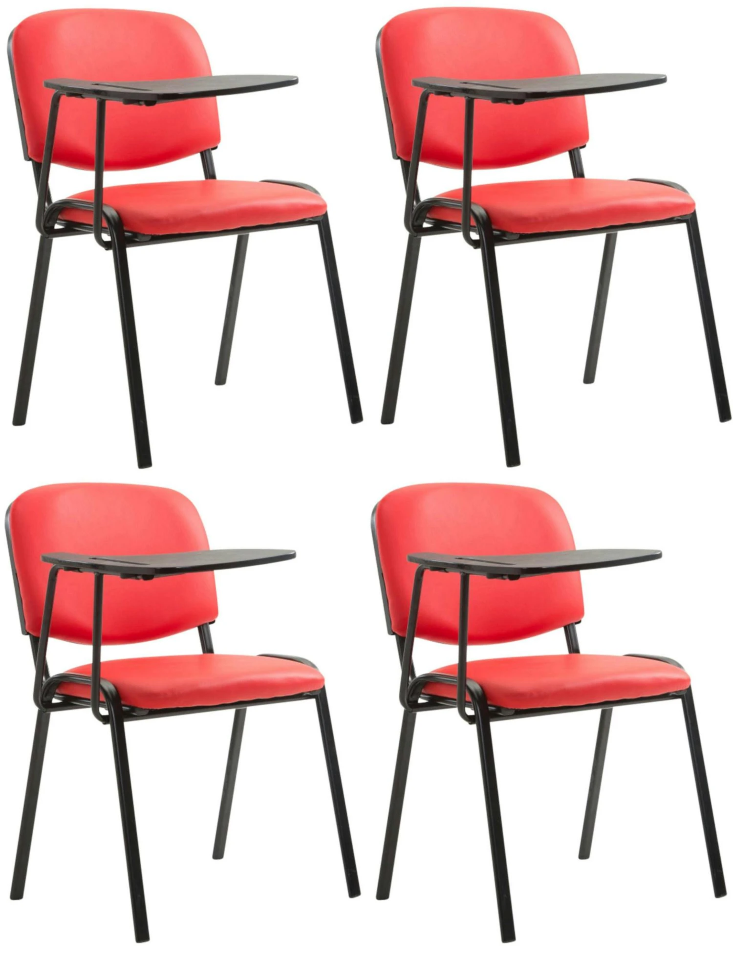 4er Set Stühle Ken Mit Klapptisch Kunstleder Rot