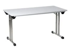 PROREGAL Klapptisch Lizard | T-Fuß-Gestell-Rund | HxBxT 75x160x80 Cm | Chrom-Grau -Büromöbel Förderung 31dee075 9833 41c3 8ae9 f7e7c1f49cdf