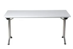 PROREGAL Klapptisch Lizard | T-Fuß-Gestell-Rund | HxBxT 75x160x80 Cm | Chrom-Grau -Büromöbel Förderung 33feaa4f affa 4ec8 9c7b 2977abc27d94