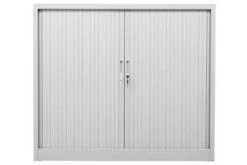 PROREGAL Rollladenschrank Weasel | 2 Ordernhöhen | HxBxT 75x120x46 Cm | Grau -Büromöbel Förderung 37ea9266 f9fa 4cbb a608 733becc6e999