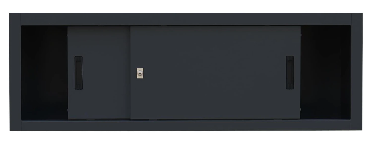 Aufsatzschrank Mit Schiebetüren Und Dreh-Druckzylinderschloss 450 X 1600 X 450 Mm Schwarz 550379 7 Aufsatzschrank Mit Schiebetüren Und Dreh-Druckzylinderschloss 450 X 1600 X 450 Mm Schwarz 550379 – Bild 7