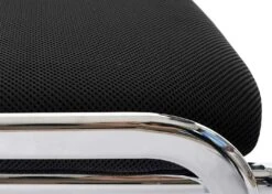 Besucherstuhl T401, Konferenzstuhl Stapelbar, Stoff/Textil ~ Sitz Schwarz, Füße Chrom -Büromöbel Förderung 38759cc9 af12 445a 9f03 9f7dd4d83fd1