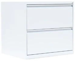 Hängeregistraturschrank Für DIN A4 Hängemappen 70x76x62cm (HxBxT) Mit 2 Schüben Doppelbahnig Weiß 561227