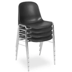 4 Kunststoffschalenstühle, Schwarz,verchromtes Untergestell,BxTxH 495x520x770 Mm -Büromöbel Förderung 4596ed37 1653 42f1 b132 f93fb85a41d8