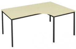 Freiformtisch - 750 X 2000 X 800/1200 X 800 Mm - Tiefschwarz/ahorn - Winkel Rechts 332112 -Büromöbel Förderung 4670b6f2 305b 4832 bb65 8de68141dff0