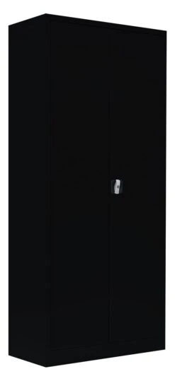 Aktenschrank Schwarz Büroschrank Metallschrank Abschließbar Lagerschrank 180x80/ 530337