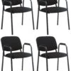 4er Set Besucherstühle Ken PRO Stoff Schwarz