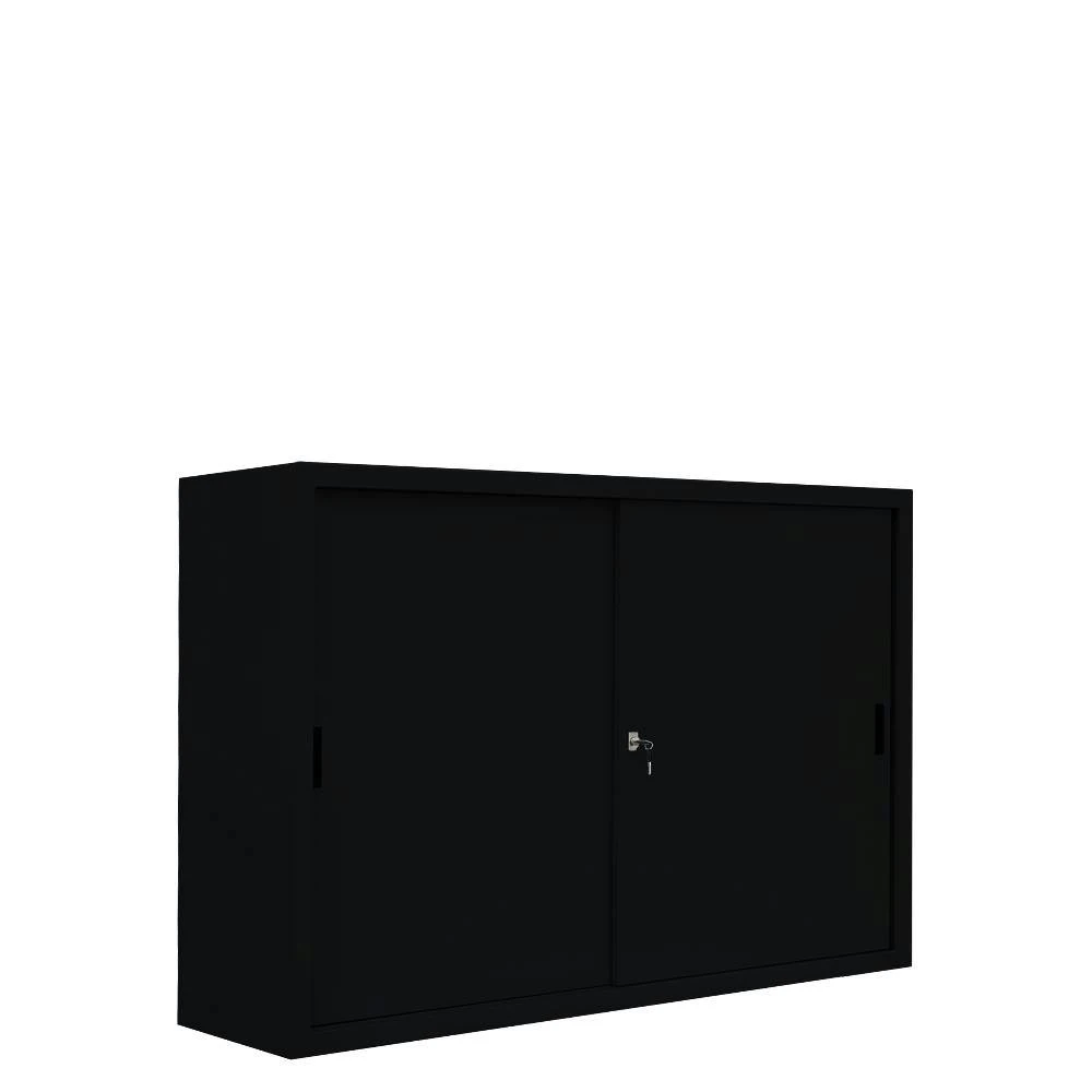 Schiebetürenschrank Büro Aktenschrank Sideboard Aus Stahl Schwarz 1090 X 1200 X 450 Mm (HxBxT) 550149 3 Schiebetürenschrank Büro Aktenschrank Sideboard Aus Stahl Schwarz 1090 X 1200 X 450 Mm (HxBxT) 550149 – Bild 3