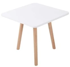 Beistelltisch Almeria Eckig Natura (rund) Weiß