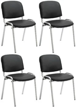 4er Set Stühle Ken C Kunstleder Schwarz