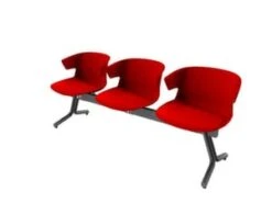 Traversenbank, Sitz-Tisch-Sitz-Sitz, BxT 2350x600mm, Sitzschale Holz Buche, Rückenform Tailliert, T-Fuß Verchromt -Büromöbel Förderung 53b0c1c0 cc5b 4c66 8dc4 c5344d59d11b