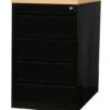 Büro Standcontainer Bürocontainer Mit 4 Schubladen 75x46x79cm Schwarz/Buche 509501
