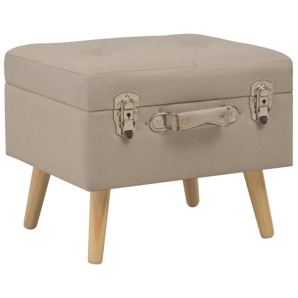 VidaXL Hocker Mit Stauraum 40 Cm Beige Stoff 1 VidaXL Hocker Mit Stauraum 40 Cm Beige Stoff
