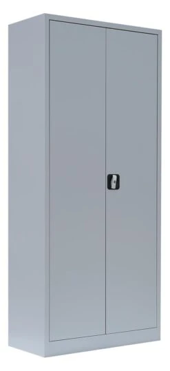 Stahl-Aktenschrank Metallschrank Abschließbar Werkzeugschrank Lichtgrau 1800 X 800 X 383 Mm 4 Fachböden 530330
