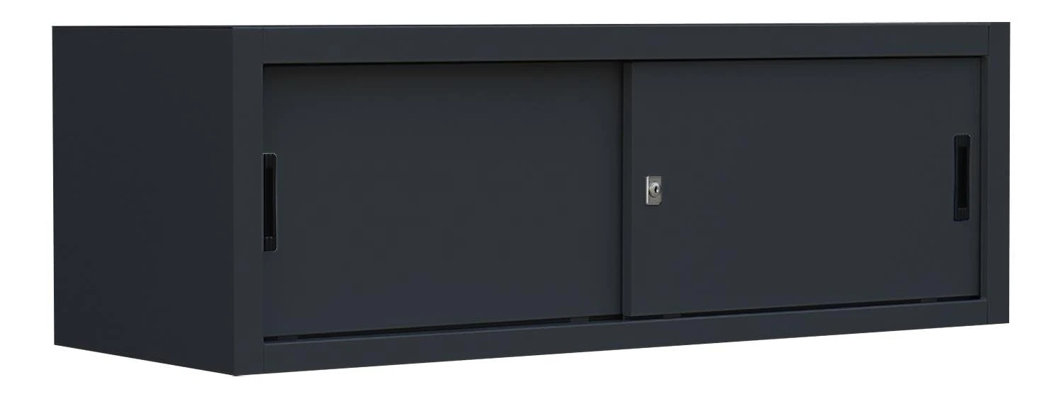 Aufsatzschrank Mit Schiebetüren Und Dreh-Druckzylinderschloss 450 X 1600 X 450 Mm Schwarz 550379 6 Aufsatzschrank Mit Schiebetüren Und Dreh-Druckzylinderschloss 450 X 1600 X 450 Mm Schwarz 550379 – Bild 6