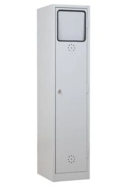 PROREGAL Wäschesammelschrank Raccoon | HxBxT 180x40x50 Cm | Vorhängeschloss | Grau -Büromöbel Förderung 651f4e7b b272 4ad5 911a 221b08c4b0cd