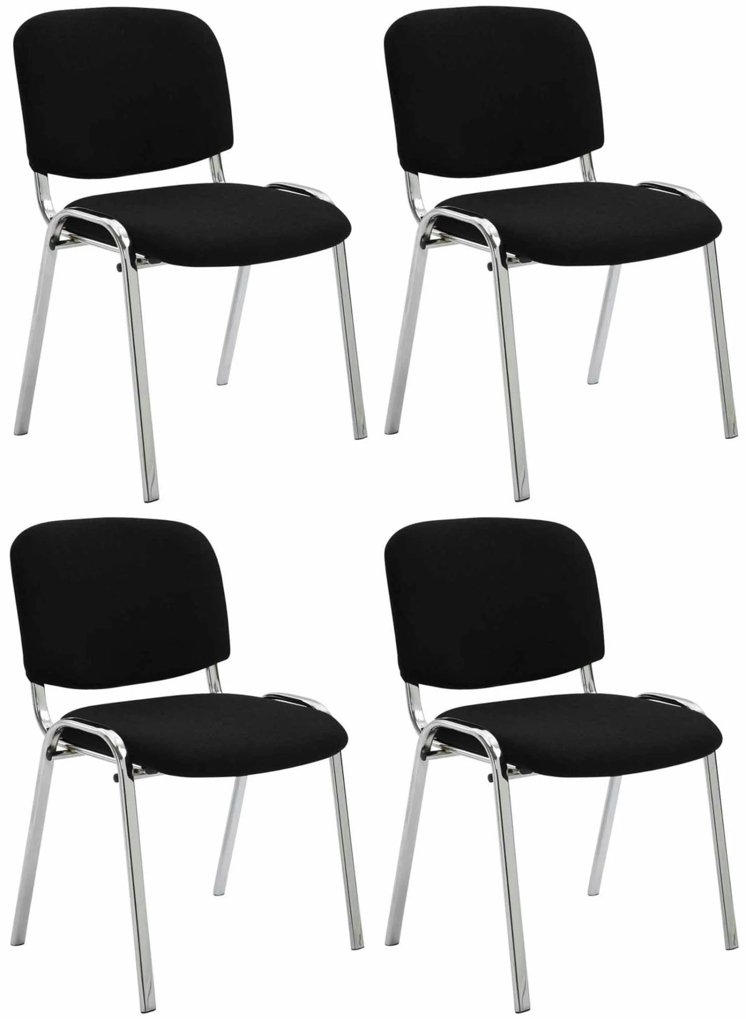4er Set Stühle Ken C Stoff Schwarz