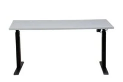 PROREGAL Elektrisch Höhenverstellbarer Schreibtisch Zebra | HxBxT 70-116x140x80 Cm | Weiß-Grau -Büromöbel Förderung 66ef577e 12a9 4caf a1de 464924872820