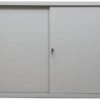 PROREGAL Schiebetürenschrank Ant | 3 Ordernhöhen | HxBxT 109x160x45 Cm | Grau