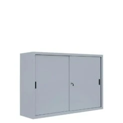 Großer Schiebetürenschrank Büro Aktenschrank Sideboard Aus Stahl Grau 1090 X 1600 X 450 Mm (HxBxT) 550150