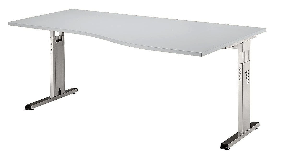 Freiformtisch Osaka - 650-850 X 1800 X 1000/800 Mm - C-Fuß Design - Weißaluminium/ahorn 4 Freiformtisch Osaka - 650-850 X 1800 X 1000/800 Mm - C-Fuß Design - Weißaluminium/ahorn – Bild 4