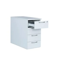 Holz-Standcontainer ECO Bürocontainer 4 Schubladen 724 X 405 X 800 Mm Lichtgrau 391200