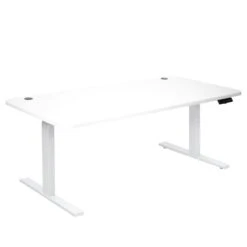 Schreibtisch HWC-D40, Computertisch, Elektrisch Höhenverstellbar 160x80cm 53kg ~ Kirsch-Dekor, Weiß -Büromöbel Förderung 800ede6c 59b0 4067 bfa3 ec08b362792d