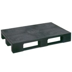 Schwerlastpalette Mit 3 Kufen, LxBxH 1200 X 800 X 150 Mm, Schwarz, Ohne Sicherungsrand