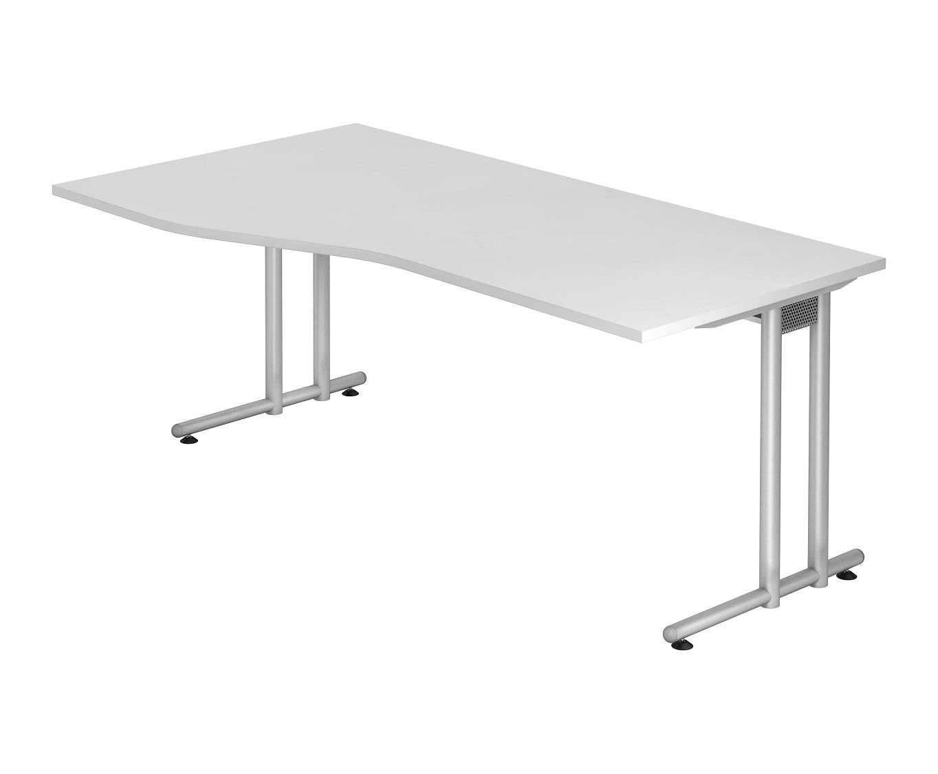 Freiformtisch New York - 720 X 1800 X 1000/800 Mm - C-Fuß Design - Weißaluminium/nussbaum 110554 2 Freiformtisch New York - 720 X 1800 X 1000/800 Mm - C-Fuß Design - Weißaluminium/nussbaum 110554 – Bild 2