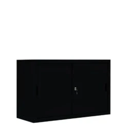 Schiebetürenschrank Büro Aktenschrank Sideboard Aus Stahl Schwarz 750 X 1600 X 450 Mm (HxBxT) 550139