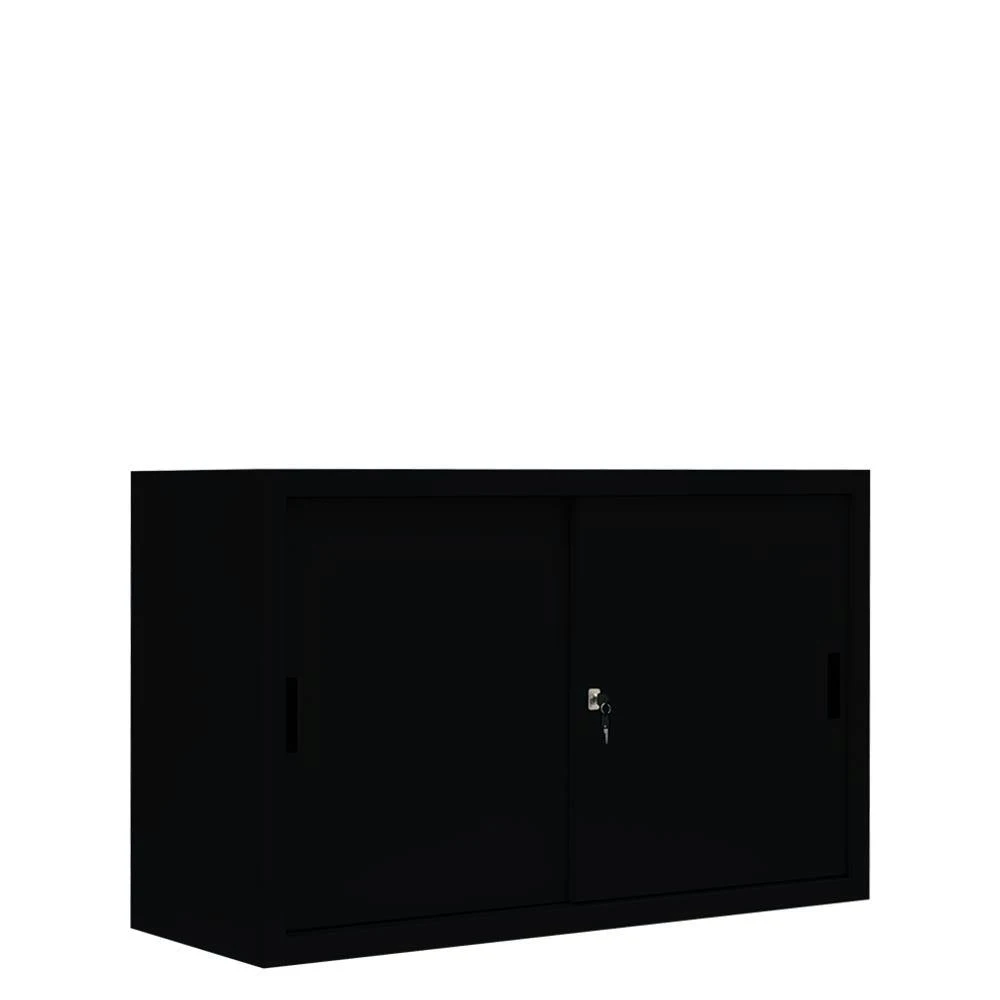 Aufsatzschrank Mit Schiebetüren Und Dreh-Druckzylinderschloss 450 X 1600 X 450 Mm Schwarz 550379 5 Aufsatzschrank Mit Schiebetüren Und Dreh-Druckzylinderschloss 450 X 1600 X 450 Mm Schwarz 550379 – Bild 5
