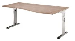 Freiformtisch Berlin - 720 X 1800 X 1000/800 Mm - C-Fuß Design - Weißaluminium/ahorn 110153 -Büromöbel Förderung 8e20176c 997b 4396 a741 158bfdaf0546 1