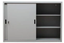 PROREGAL Schiebetürenschrank Ant | 3 Ordernhöhen | HxBxT 109x160x45 Cm | Grau -Büromöbel Förderung 9139872f 3b05 4297 84a2 b2383ca59d8e