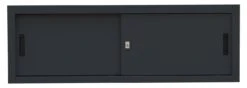 Aufsatzschrank Mit Schiebetüren Und Dreh-Druckzylinderschloss 450 X 1600 X 450 Mm Schwarz 550379