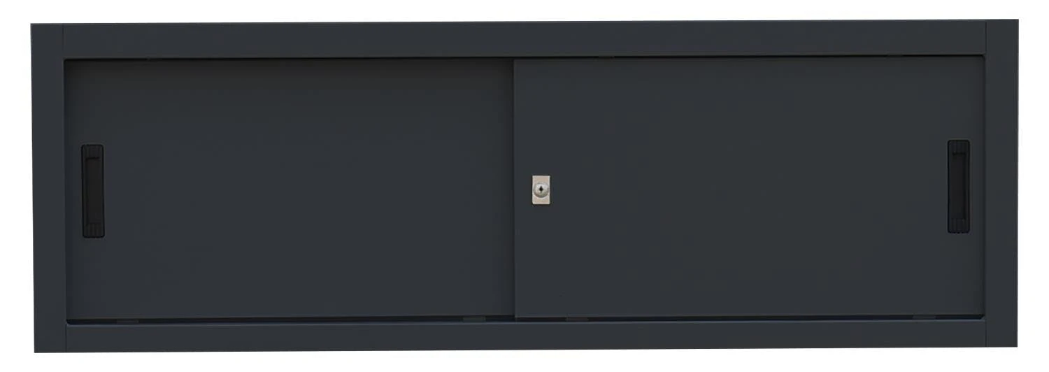 Aufsatzschrank Mit Schiebetüren Und Dreh-Druckzylinderschloss 450 X 1600 X 450 Mm Schwarz 550379 1 Aufsatzschrank Mit Schiebetüren Und Dreh-Druckzylinderschloss 450 X 1600 X 450 Mm Schwarz 550379