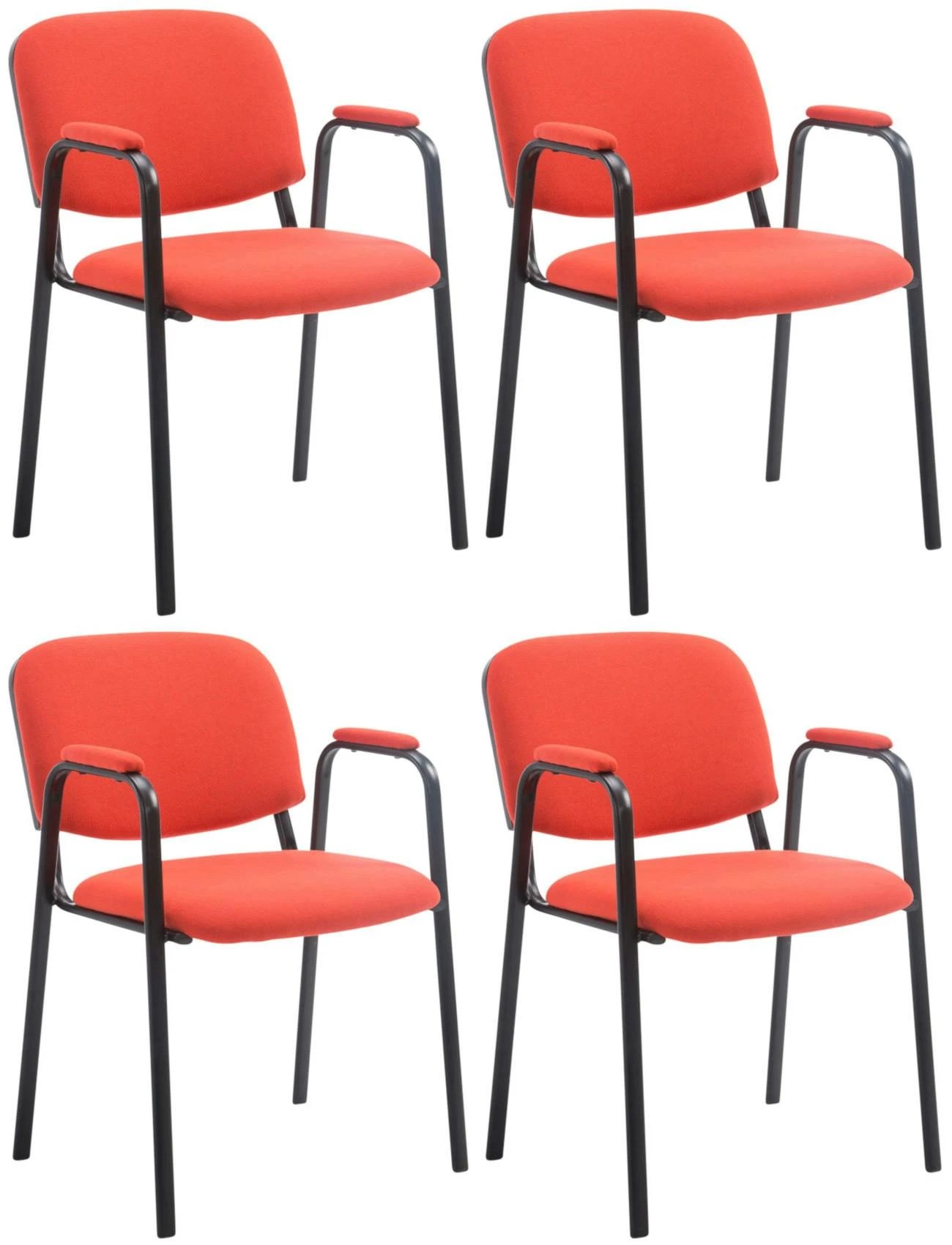 4er Set Besucherstühle Ken PRO Stoff Grau 3 4er Set Besucherstühle Ken PRO Stoff Grau – Bild 3