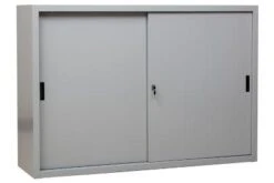 PROREGAL Schiebetürenschrank Ant | 3 Ordernhöhen | HxBxT 109x160x45 Cm | Grau -Büromöbel Förderung 950dc38d 15d1 4c99 aa03 433802a402ee